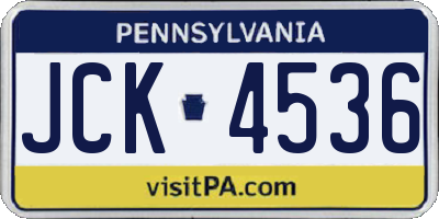 PA license plate JCK4536