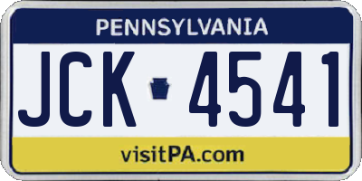 PA license plate JCK4541