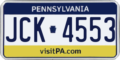 PA license plate JCK4553