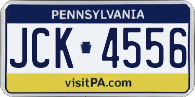 PA license plate JCK4556