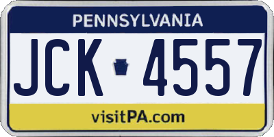 PA license plate JCK4557