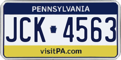 PA license plate JCK4563