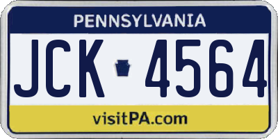 PA license plate JCK4564