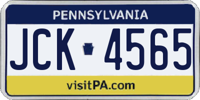 PA license plate JCK4565