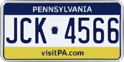PA license plate JCK4566