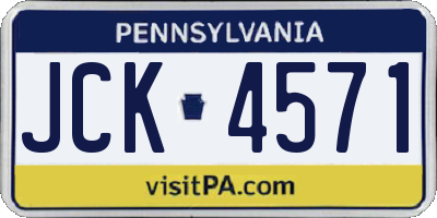 PA license plate JCK4571