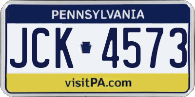 PA license plate JCK4573