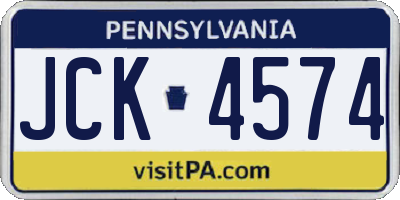 PA license plate JCK4574