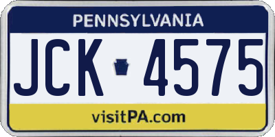 PA license plate JCK4575