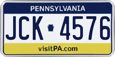 PA license plate JCK4576