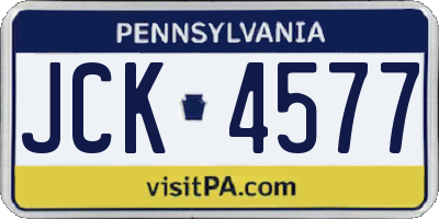 PA license plate JCK4577