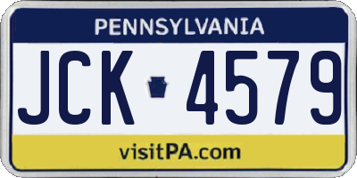 PA license plate JCK4579
