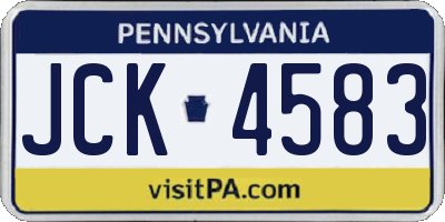 PA license plate JCK4583