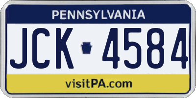 PA license plate JCK4584