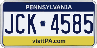PA license plate JCK4585