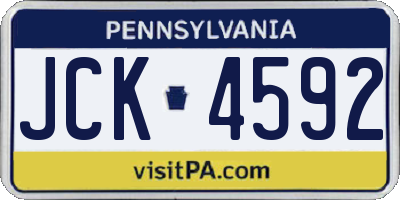 PA license plate JCK4592