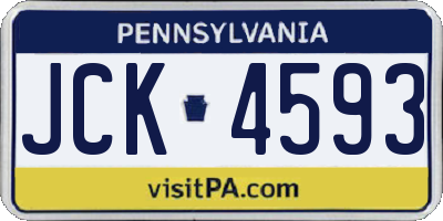 PA license plate JCK4593