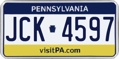 PA license plate JCK4597