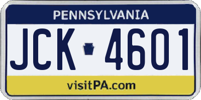 PA license plate JCK4601