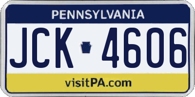 PA license plate JCK4606