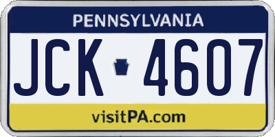 PA license plate JCK4607