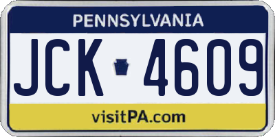 PA license plate JCK4609