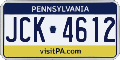 PA license plate JCK4612