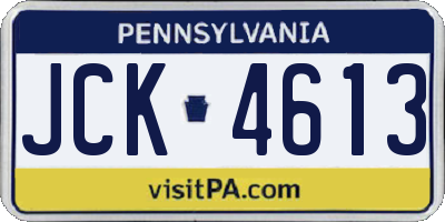 PA license plate JCK4613