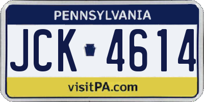 PA license plate JCK4614