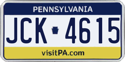 PA license plate JCK4615