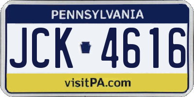 PA license plate JCK4616