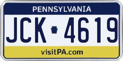 PA license plate JCK4619