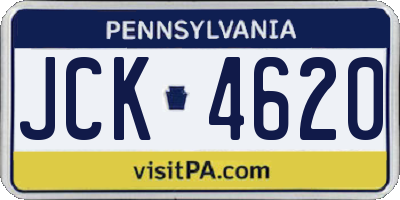 PA license plate JCK4620
