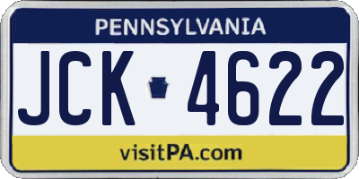 PA license plate JCK4622