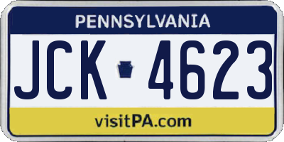 PA license plate JCK4623