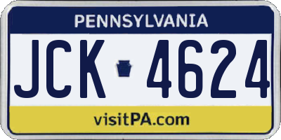 PA license plate JCK4624
