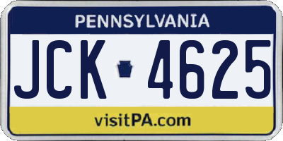 PA license plate JCK4625