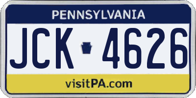 PA license plate JCK4626