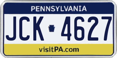 PA license plate JCK4627