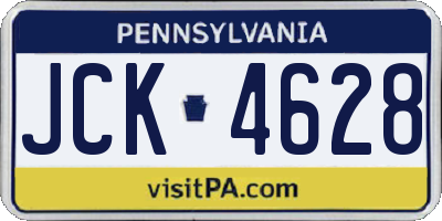 PA license plate JCK4628