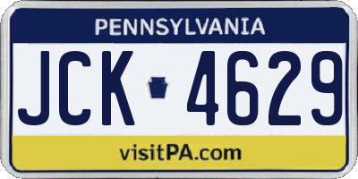 PA license plate JCK4629