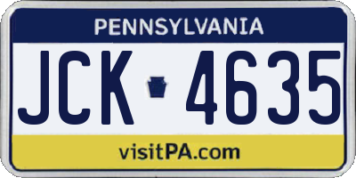 PA license plate JCK4635