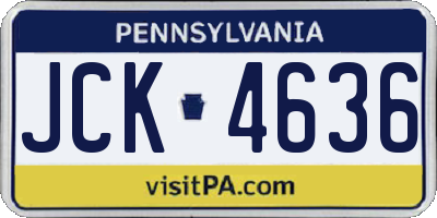PA license plate JCK4636