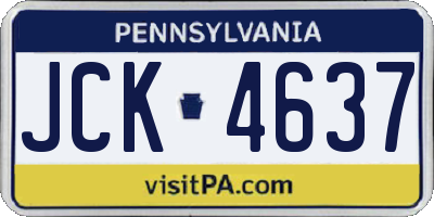 PA license plate JCK4637