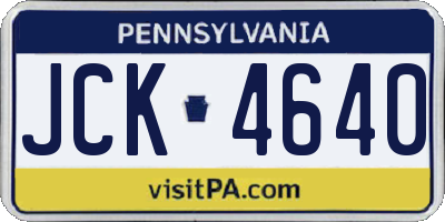 PA license plate JCK4640