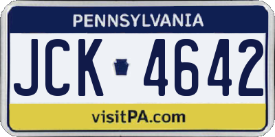 PA license plate JCK4642