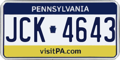 PA license plate JCK4643