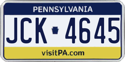 PA license plate JCK4645