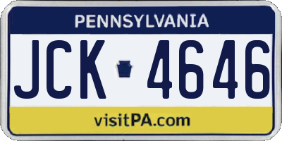 PA license plate JCK4646