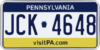 PA license plate JCK4648